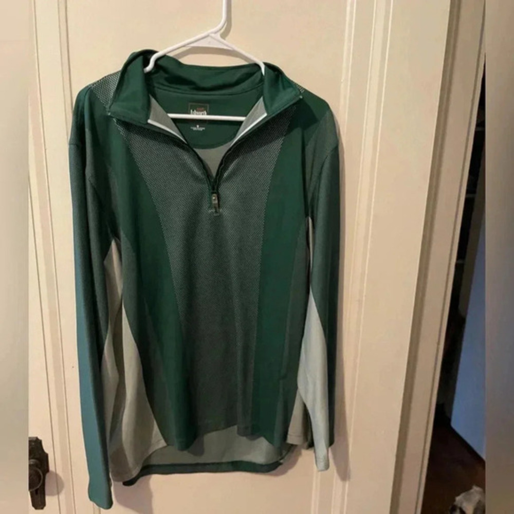 Mens Ashworth Pullover Green 1/4 Zipper Medium